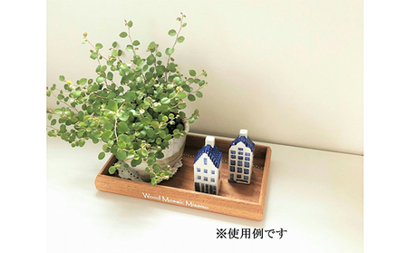 モザイク入り木製トレイ（マホガニー） 工芸品 雑貨 日用品 