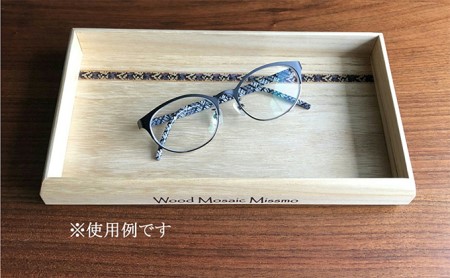 モザイク入り木製トレイ（桐） 工芸品 雑貨 日用品 