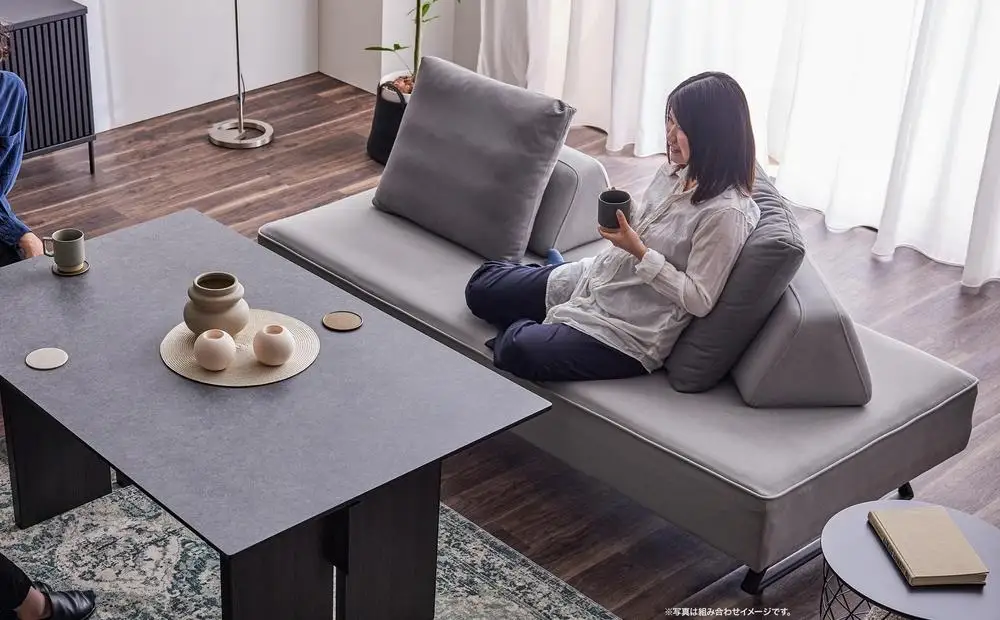 【本体取替カバー(同色)セット】 リバティ2 ソファ 200cm 3人掛け ライトグレー【モーブル】【大川家具】