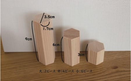 M13S27 木のおもちゃ 東濃ひのきの無塗装ブロック 「ハニーブロック」 