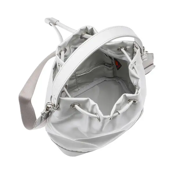 豊岡鞄 TUTUMU sacca Rich S4700RI Sグレー/ 巾着型 2WAY BAG ショルダーバッグ 手提げバッグ ショルダベルト付き レディース 高級 おしゃれ バッグ かばん カバン 鞄 グレー 灰色