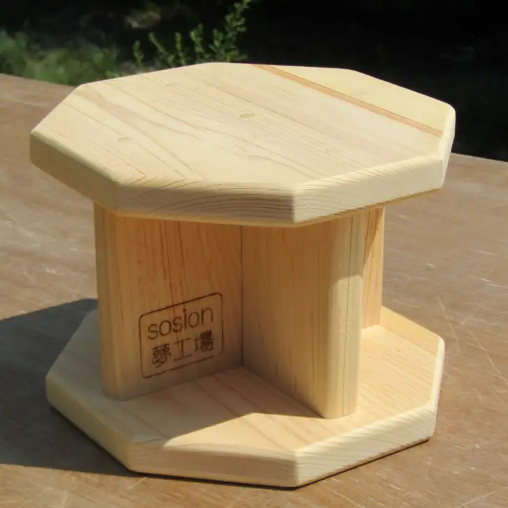 手作り吉野の桧製 正座用補助椅子 高さ15cm