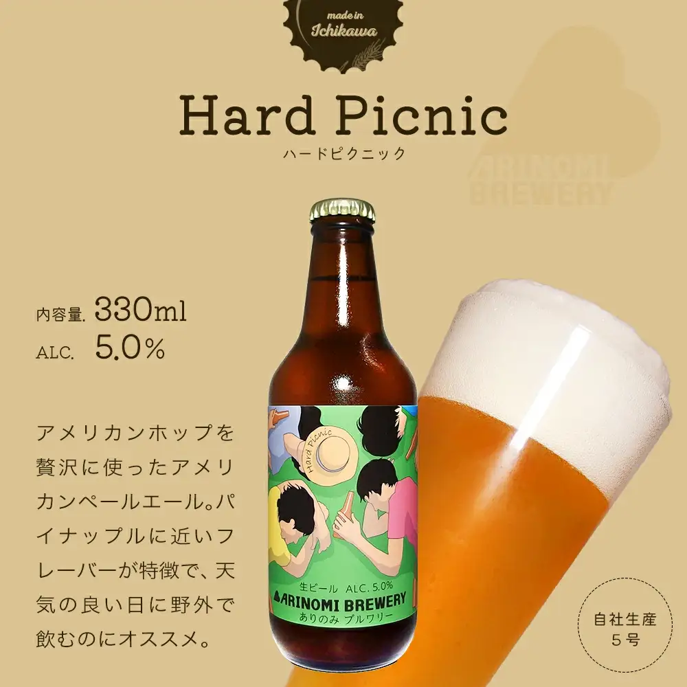 市川市初のビール工場『ありのみブルワリー』クラフトビール飲み比べセット　【12203-0272】