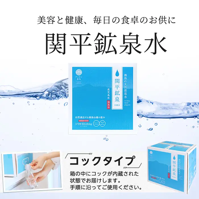 K-493 ＜定期便・全6回＞関平鉱泉水10L×2箱ずつお届け(計12箱)【関平鉱泉所】霧島市 シリカ シリカ水 水 シリカミネラルウォーター