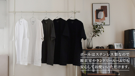 TOSO Naivis つっぱりポール ハンガーラックセット 0.7m～1.2m つっぱりポールでらくらく収納 ブラック 935676 