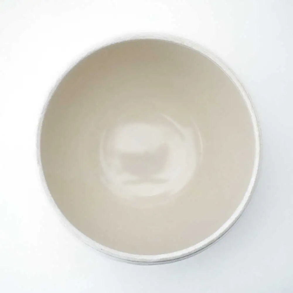 【波佐見焼】Folk Design ラウンドボウル 白釉白唐津流し 1点【玉有】[IE45]