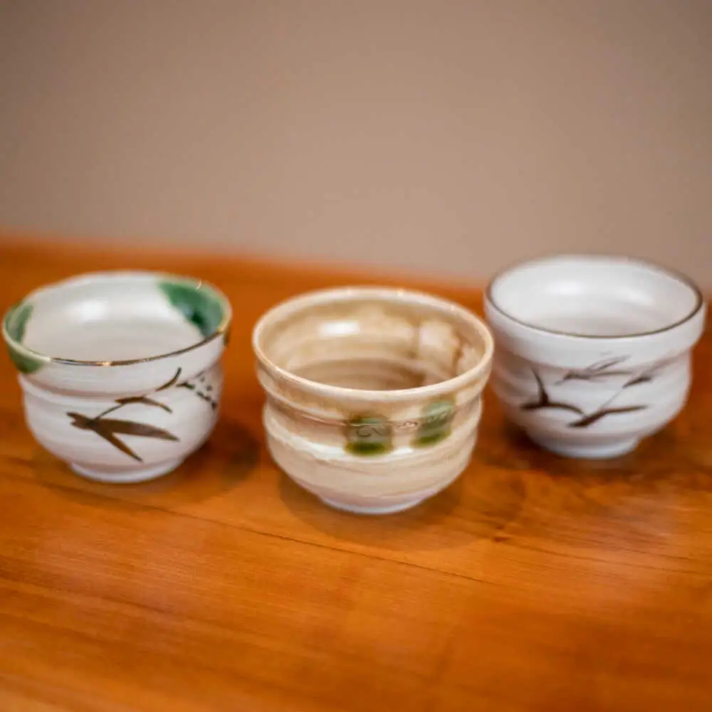 【瀬戸焼】 野点茶碗 織部・黄瀬戸・志野 3点セット / 瀬戸市 / 【丸錬梅村商店】 / 茶碗 抹茶 食器 セット ギフト[BBCO007]
