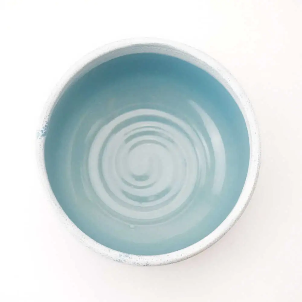 【波佐見焼】Folk Design 野点抹茶碗 青釉白唐津流し 1点【玉有】[IE52]