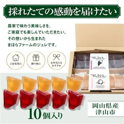 【2026年8月より順次発送】そのままフルーツまほらジュレ(ピオーネ5個・白桃5個)【1598034】