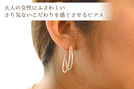 ピアス レディース プラチナ フープピアス ダイヤモンド