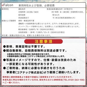 側車付（軽）二輪自動車：ｅFalcon（イーファルコン） 電気自動車999-006