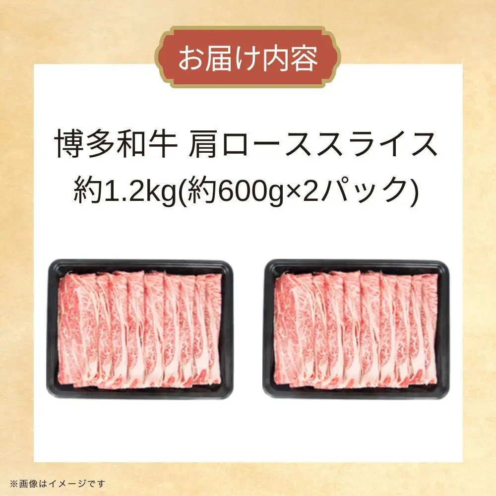 博多和牛　肩ローススライス　約1,200g（約600g×2）