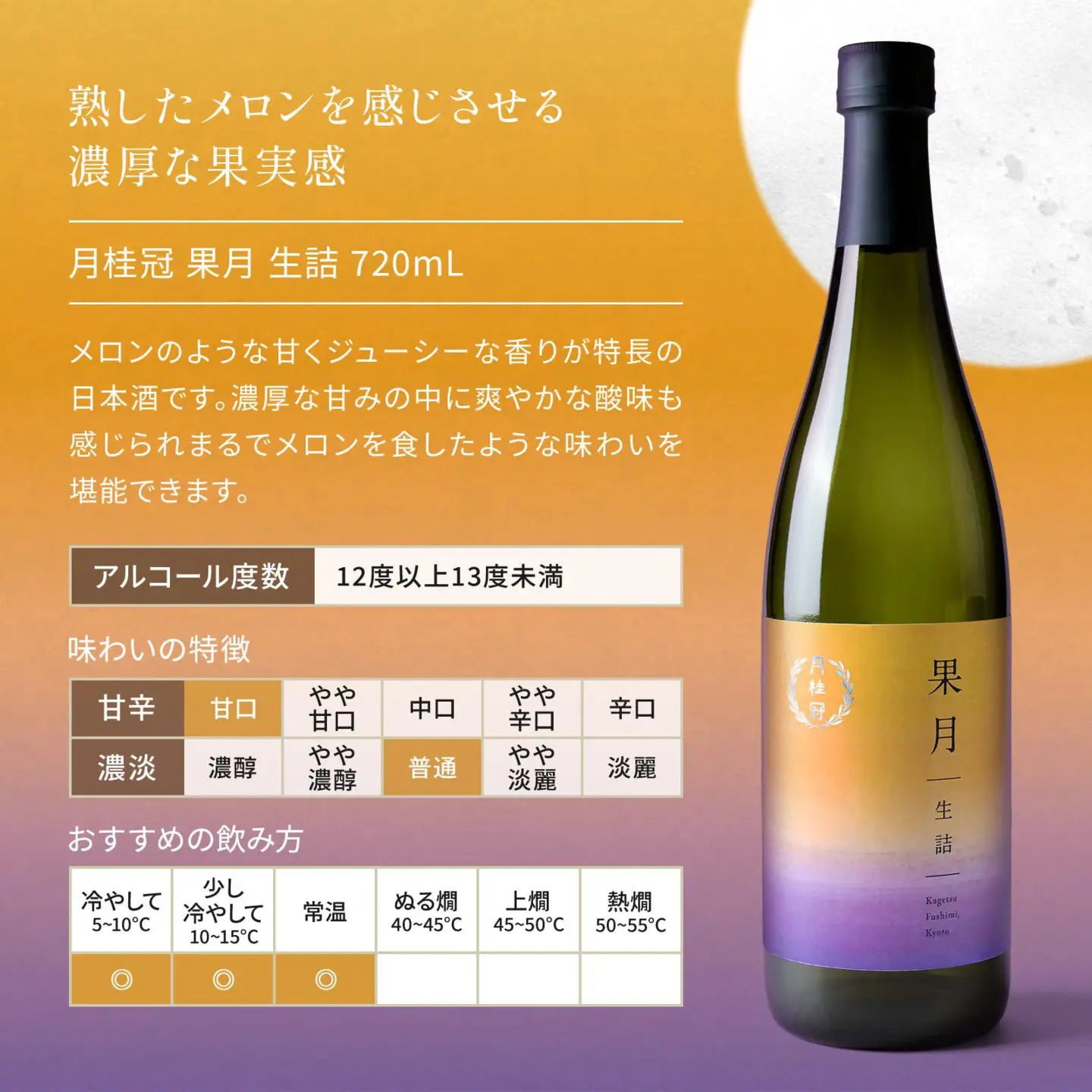 【月桂冠】果月純米/生詰 飲み比べセット(720ml×2本)　リキュール 酒