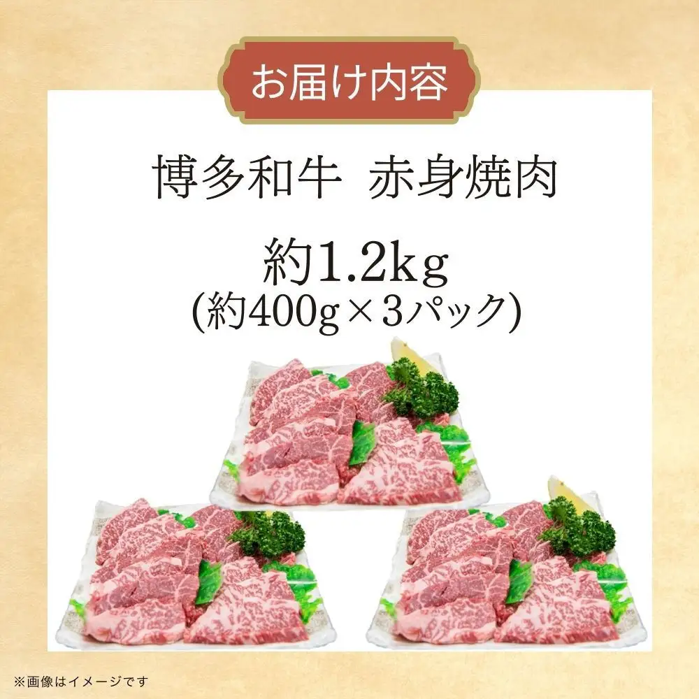 博多和牛　赤身焼肉　約1.2kg（約400g×3）