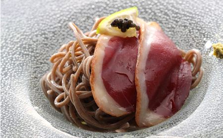 鴨肉 島根県産野草ミネラル熟成鴨のせいろ蕎麦セット（2人前）[AIDC004]