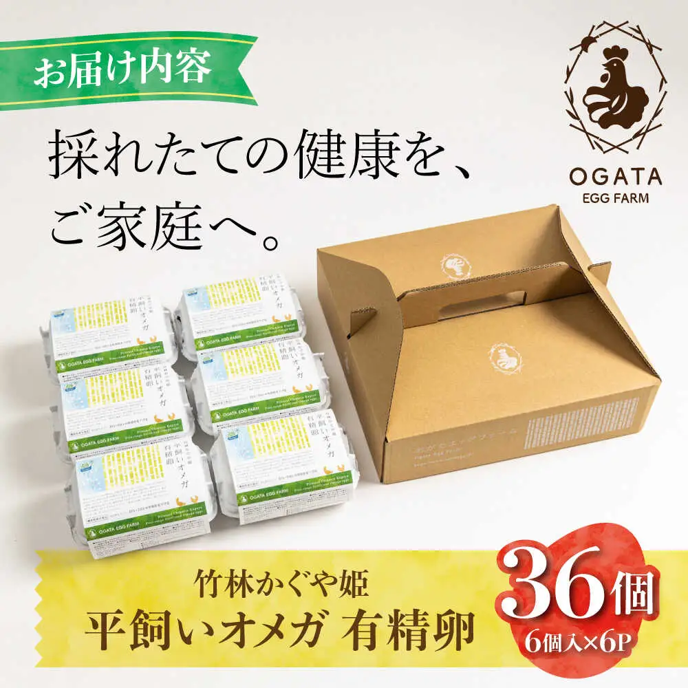 竹林かぐや姫平飼いオメガ有精卵 36個入 卵[AYBG001]