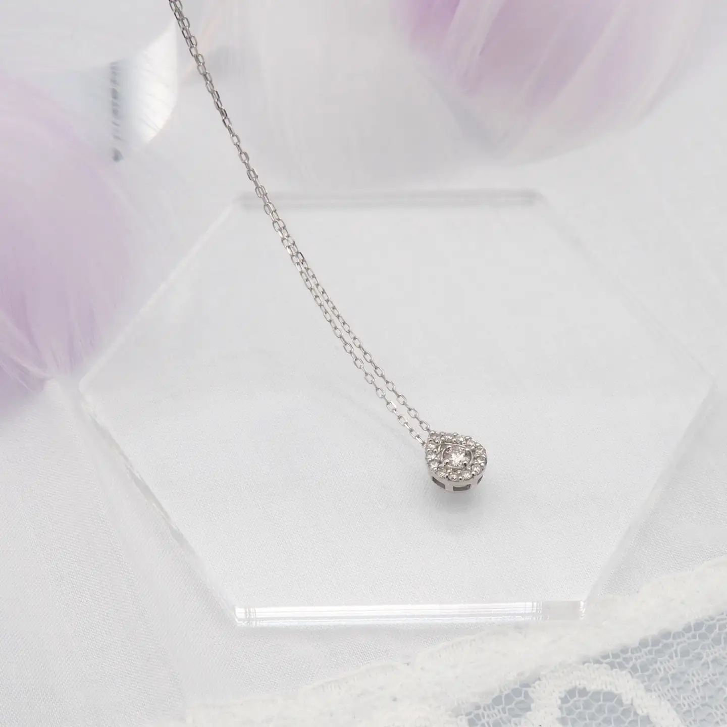 PT900/PT850 0.14ct ダイヤモンド ペンダントネックレス　HH-019718 SWBT001-PT