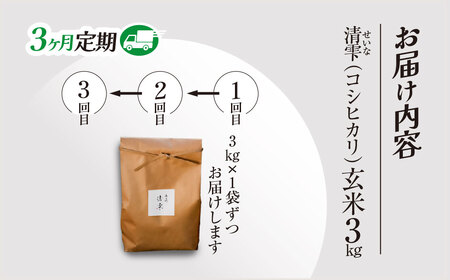 ＜3ヶ月定期便＞＜令和7年産＞ 京都夜久野産 清雫(せいな) コシヒカリ 玄米 (3kg×3回) ふるさと納税 福知山市 令和7年度産 先行 定期便 選べる 容量 回数 玄米 夜久野 京都 【fc-DB005-A03】【合同会社夜久野清雫】