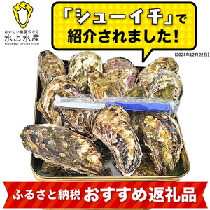 【能登半島地震復興支援】【発送時期が選べる】水上水産の能登のかき 三分缶ガンガン焼き（約20個・ナイフ付） | 牡蠣 ※2027年1月～発送