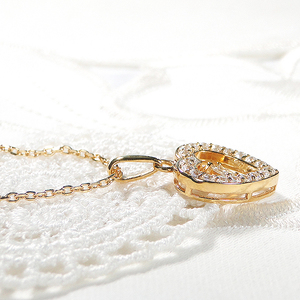 ネックレス K18YG イエローゴールド ダイヤモンド 0.38ct ハート ペンダント 揺れる プリンセスカットダイヤ 18金 ジュエリー【f252-k18yg-p】 ALPAZ137