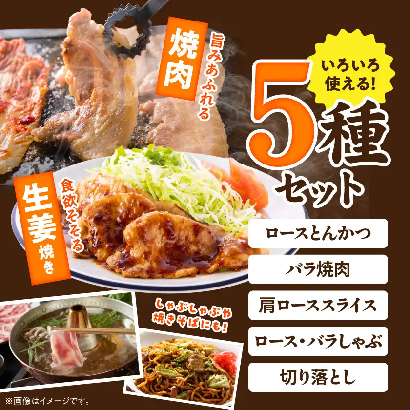 宮崎県産豚わくわく2.4kgセット(真空)〔14-84-002-2400g〕_(都城市) 豚肉 豚肉セット 宮崎県産豚 しゃぶしゃぶ バラ 焼肉 切り落とし 肩ローススライス ロース とんかつ ミンチ 使い勝手抜群 小分け 真空