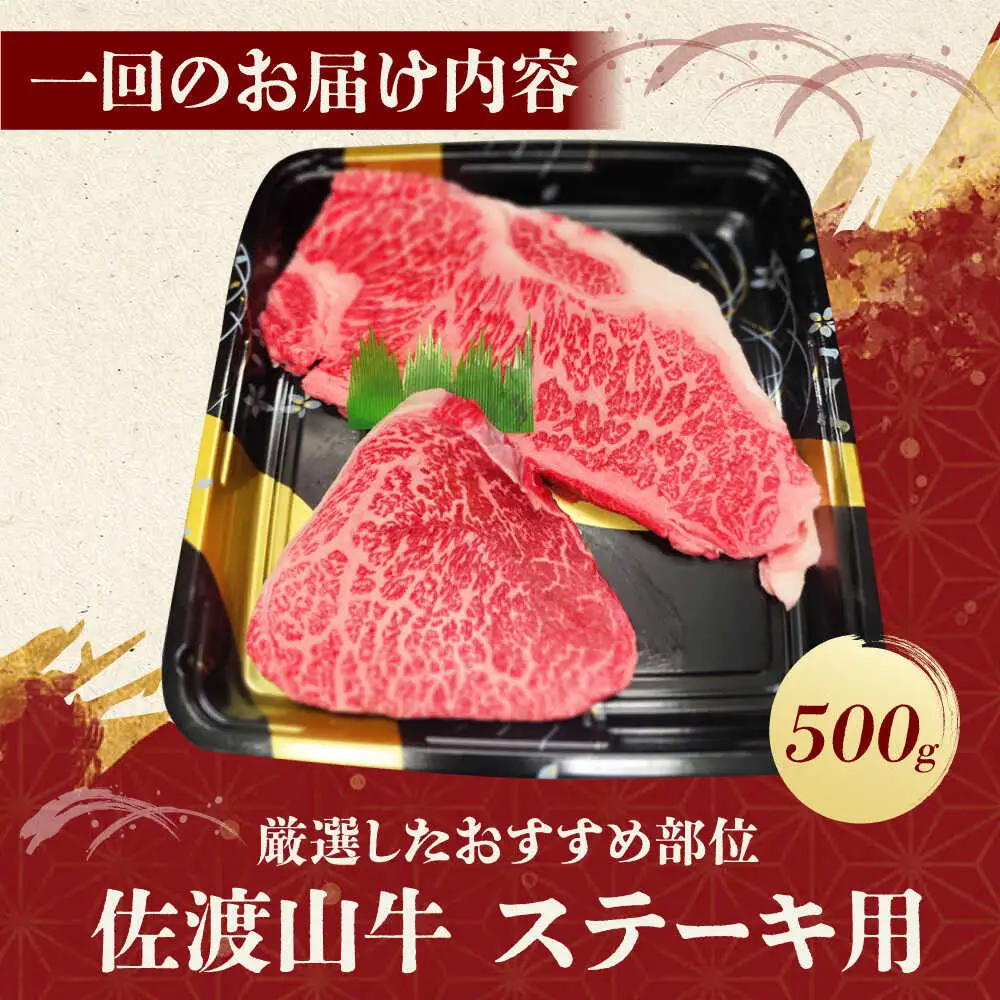 牛肉 ステーキ 【全3回定期便】佐渡山牛 500g 和牛 BCBC005