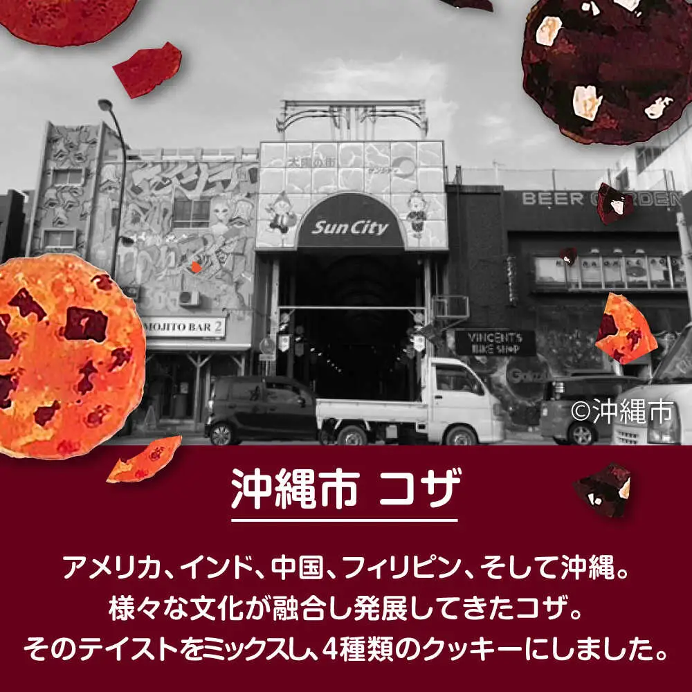 zazou KOZA COOKIES コザクッキー 1箱 （4種/計10枚） クッキー お菓子 詰め合わせ ギフト 個包装 沖縄市 / ZAZOU [BCCI001]
