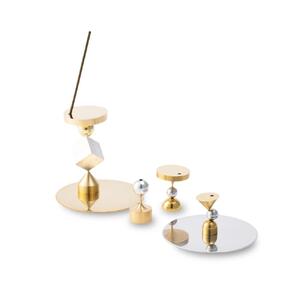 堺の伝統産品　お香立てとお香のセット [しずく-BRASS]