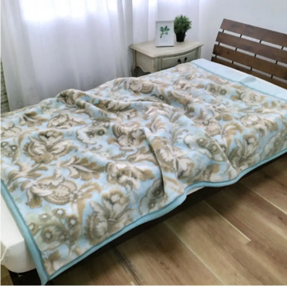 ［2枚組］吸湿発熱あったかボリューム2枚合わせ毛布 シングル 約140×200cm ×1セット（ベージュ1枚・グリーン1枚） JM-2201-2P