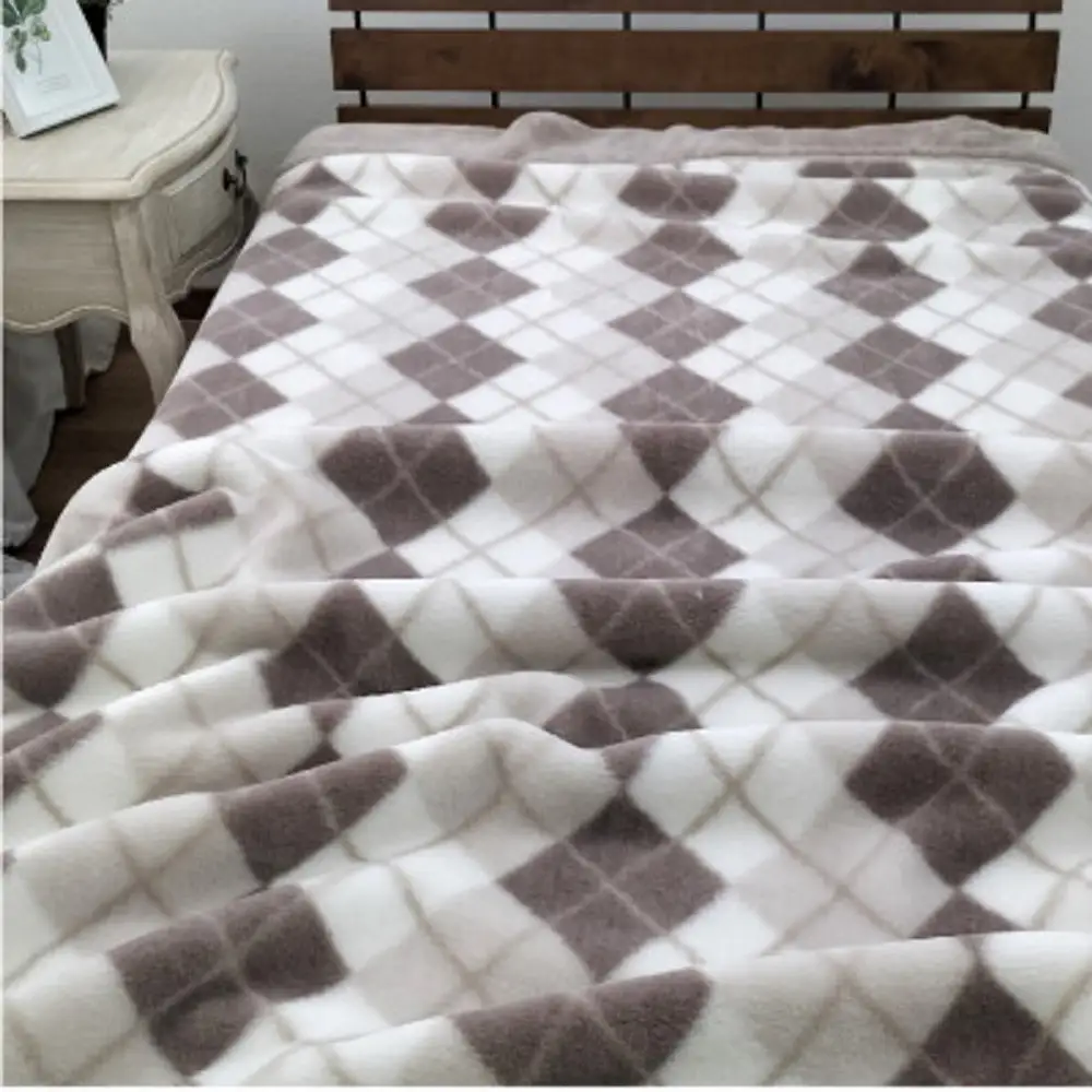 ［ロング］吸湿発熱ボリューム2枚合せ毛布 約140×220cm ベージュ1枚 JM-2203LBE