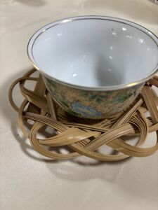 竹細工 白竹 コースター ツヤあり(皮)手作業仕上げ 六芒星デザイン 和モダン 繊細な編みひご 自然素材の温もり