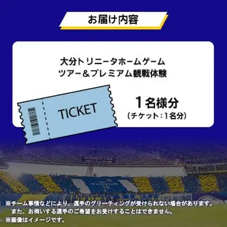 大分トリニータ　ホームゲームツアー＆プレミアム観戦体験(1名)(日出町)_旅行券・チケット   _【1613320】