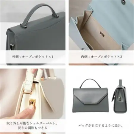 【濱野皮革工藝 HAMANO バッグ】プティ・フォルムUNO(ペールブルー×シルバー)_装飾品・工芸品 財布 服飾小物 _【1616482】