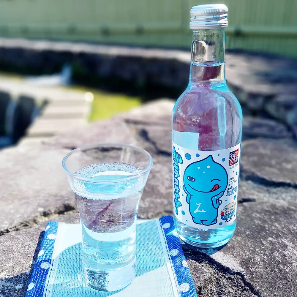 「美郷のミズモ」の青いニテコサイダー（クリームソーダ味） 300ml×12本セット 秋田県美郷町