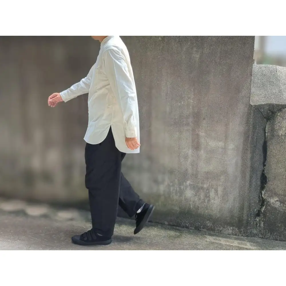 OSOCU　知多木綿 無漂白無染色生地 バンドカラーシャツ Lサイズ
