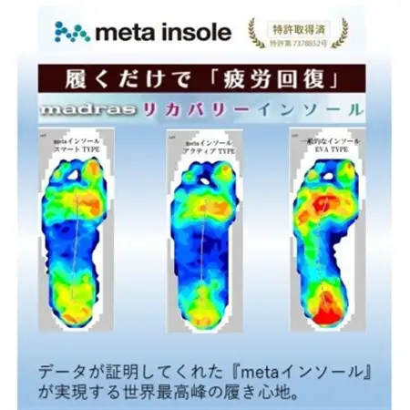 履くだけで『疲労回復madrasリカバリーシューズ【指圧 】 M511BGMTブラック 24.5cm【1616749】