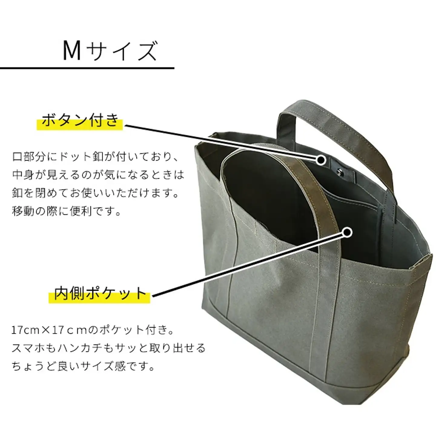 トート 自衛隊天幕生地使用  GTIトートバッグ Mサイズ