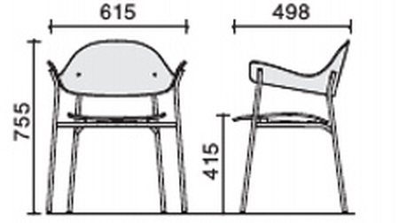 【281-01】コクヨチェアー　yuimori／ヒノキ材／黒パイプ足