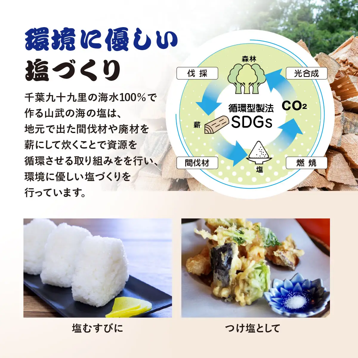 山武の海の塩８０ｇ×５個パック SMCI002 /しお シオ 塩 お塩 食塩 海塩 塩むすび つけ塩 千葉県 山武市 SDGs 手づくり塩