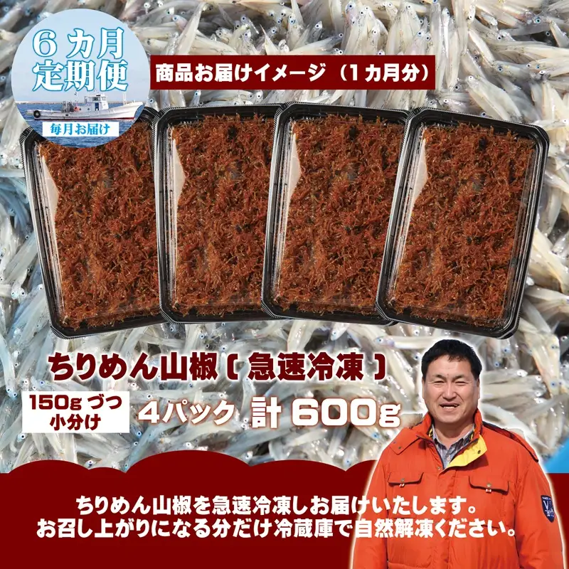 【定期便】ちりめん山椒しらす 600g×全6回