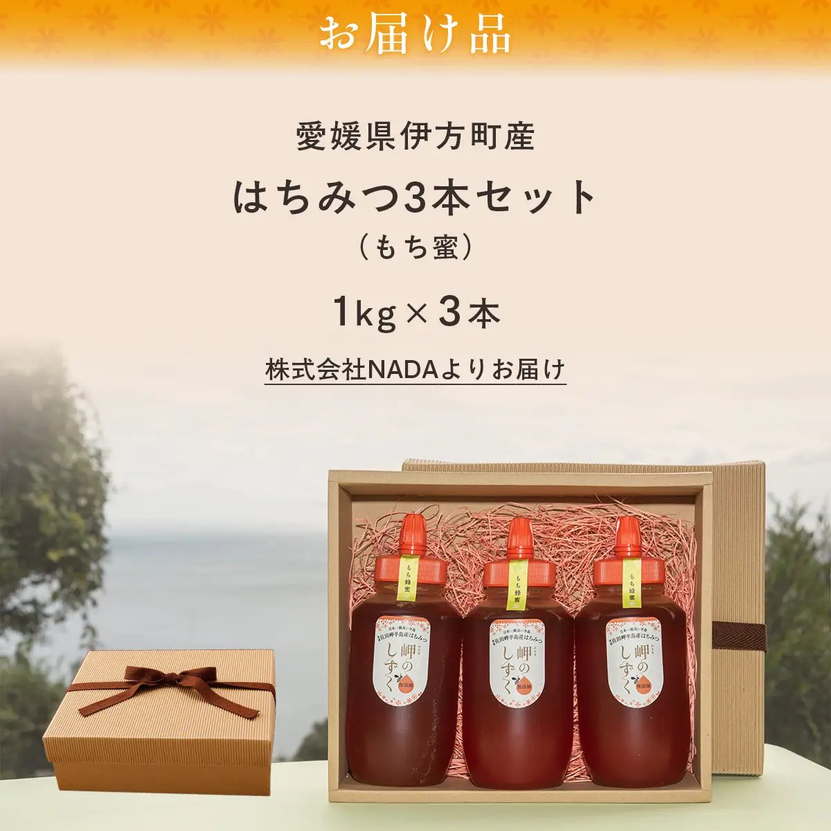 【もち蜂蜜】みかん農園のはちみつ 1kg×3本入 ※離島への配送不可  IKTC013 