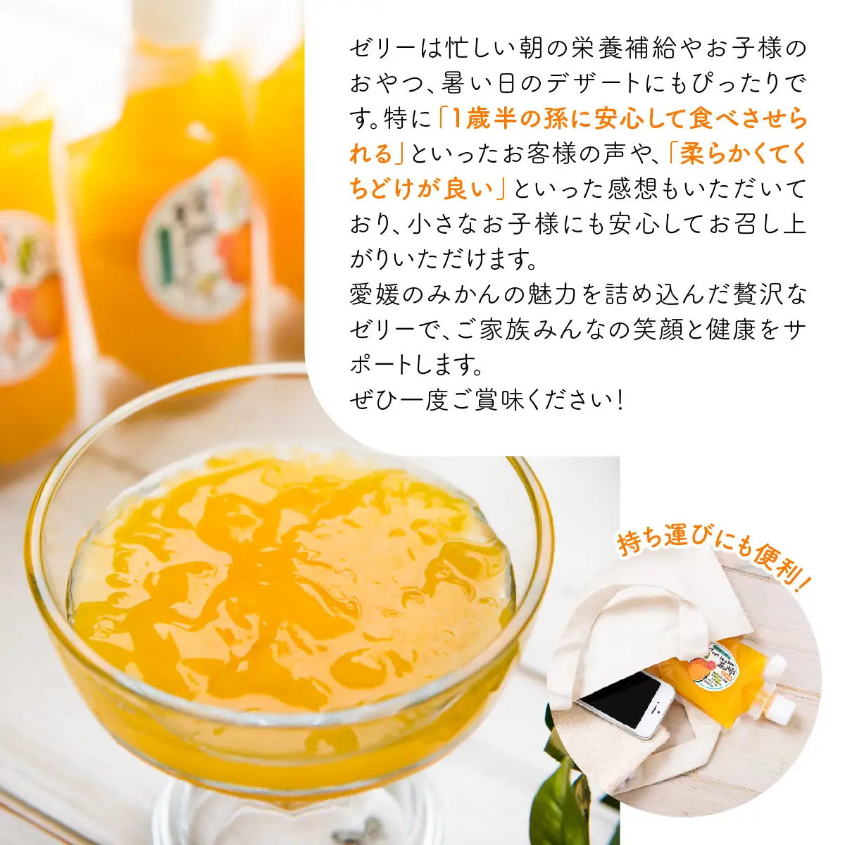 飲みやすいスタンドタイプ 愛媛まるごとゼリー 3種15個 ※離島への配送不可 IKTF027