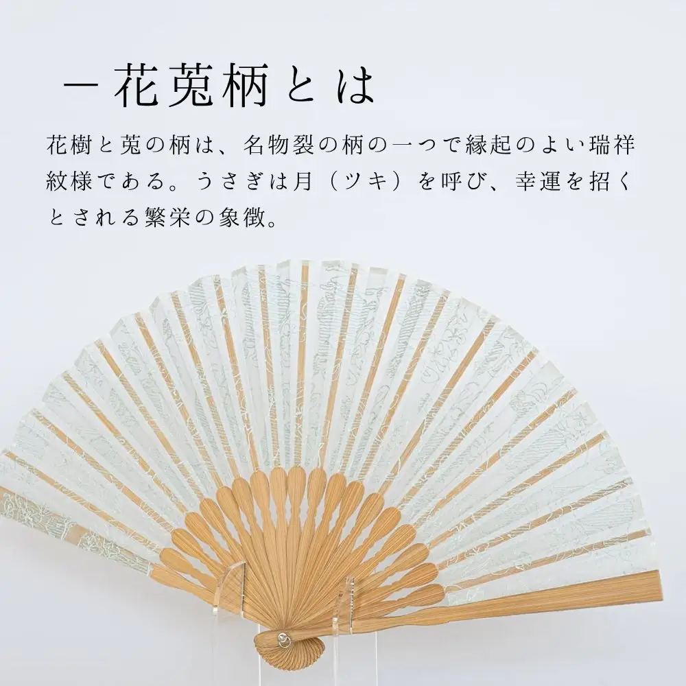 【伊と幸】《白生地の老舗が贈る》染め透扇子(花莵/瓶覗色)