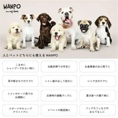 ペット用ウェットシート 個包装紙おしぼり WANPO 50本【1609114】