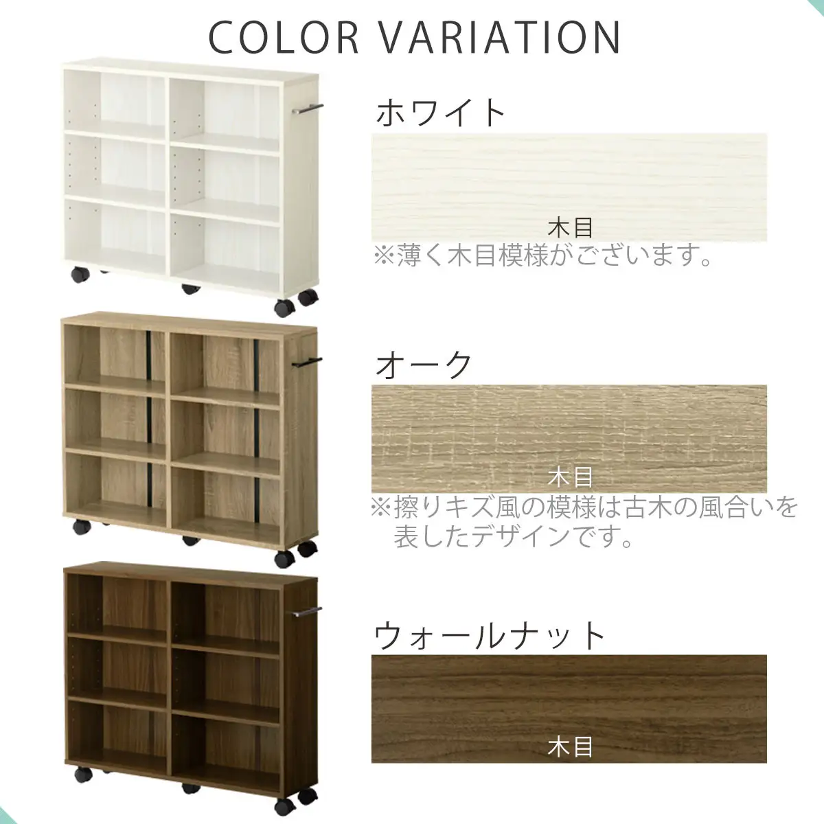 【完成品でお届け】押入れ収納ボックス〔幅20cm・取っ手が右側タイプ〕（ホワイト）押入れ収納 ラック スリム キャスター付き 本棚 収納 木製 チェスト 隙間収納 おしゃれ BKANRGHM0150-R-WH
