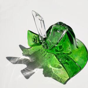  ガラスの兜（鮮やか新緑グリーン）小さめサイズ・和にも洋にも合うデザイン化粧箱つき：端午の節句 | 兜 兜