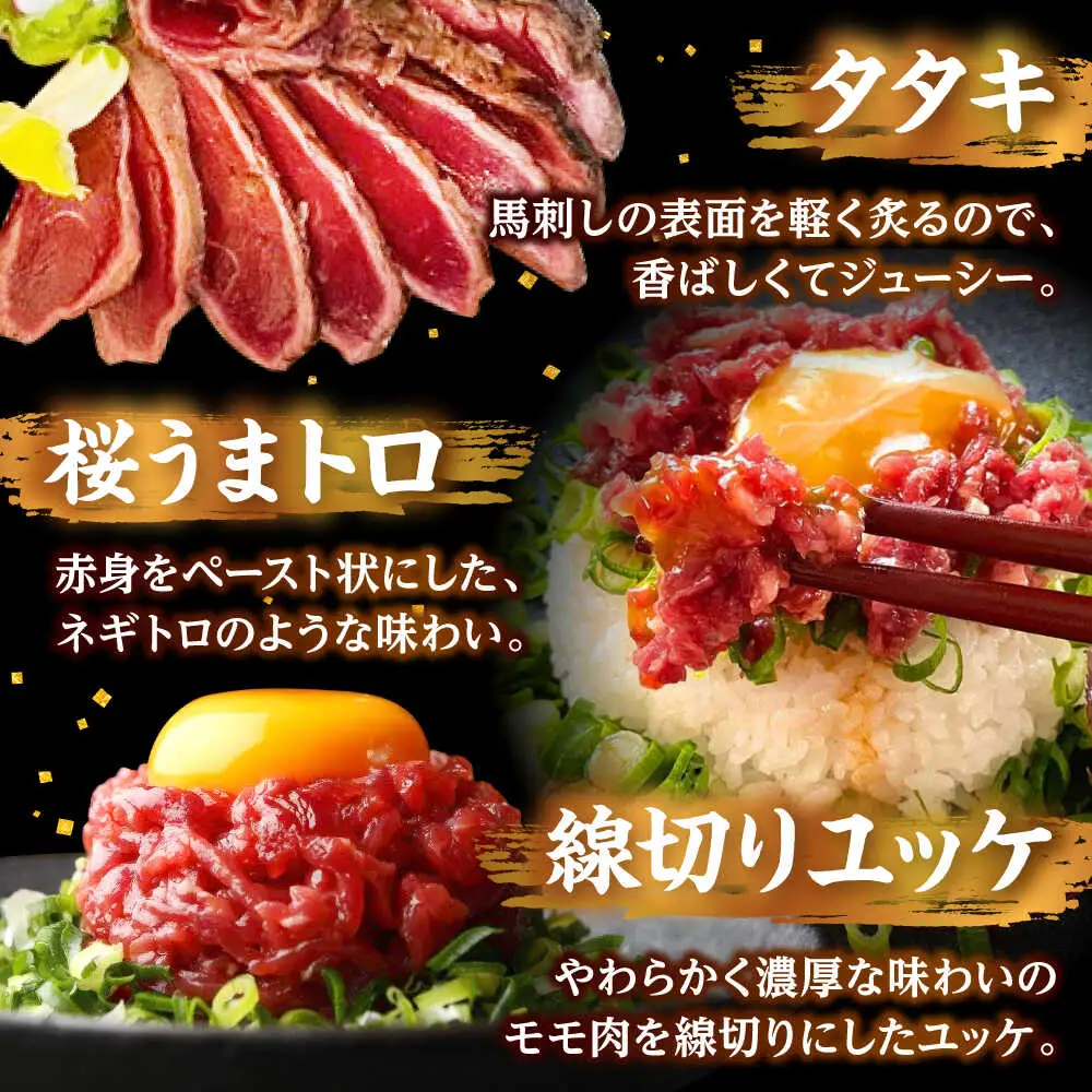 馬刺し 部位堪能 7種 食べ比べ ブロック 計約510g  馬刺し[AYAF019]