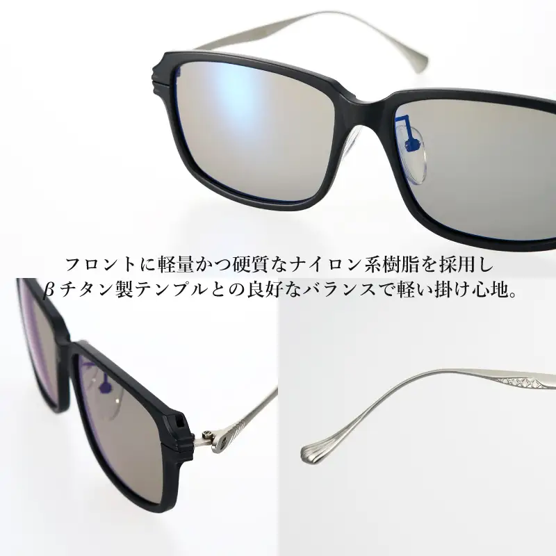 Zeque（ゼクー）偏光サングラス JAKE（ジェイク）F-2203 マットブラック&シルバー / マスターブルー - スポーツから日常まで、スタイリッシュに目を守る。
