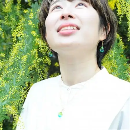 【Soukore】ガラスアクセサリー・菜の花と空・ネックレス【1626439】