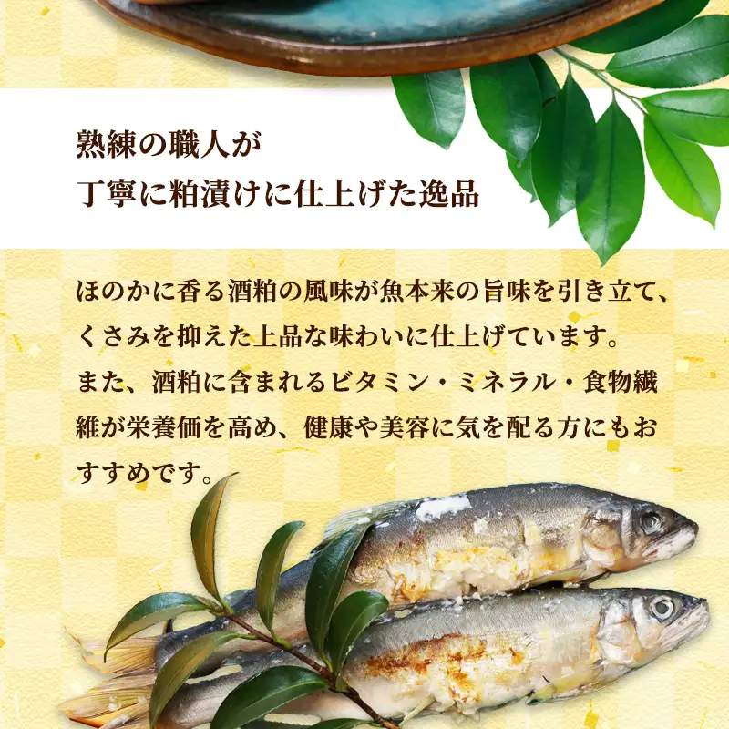 天然鮎の粕漬け 6匹 あゆ 鮎 粕漬け